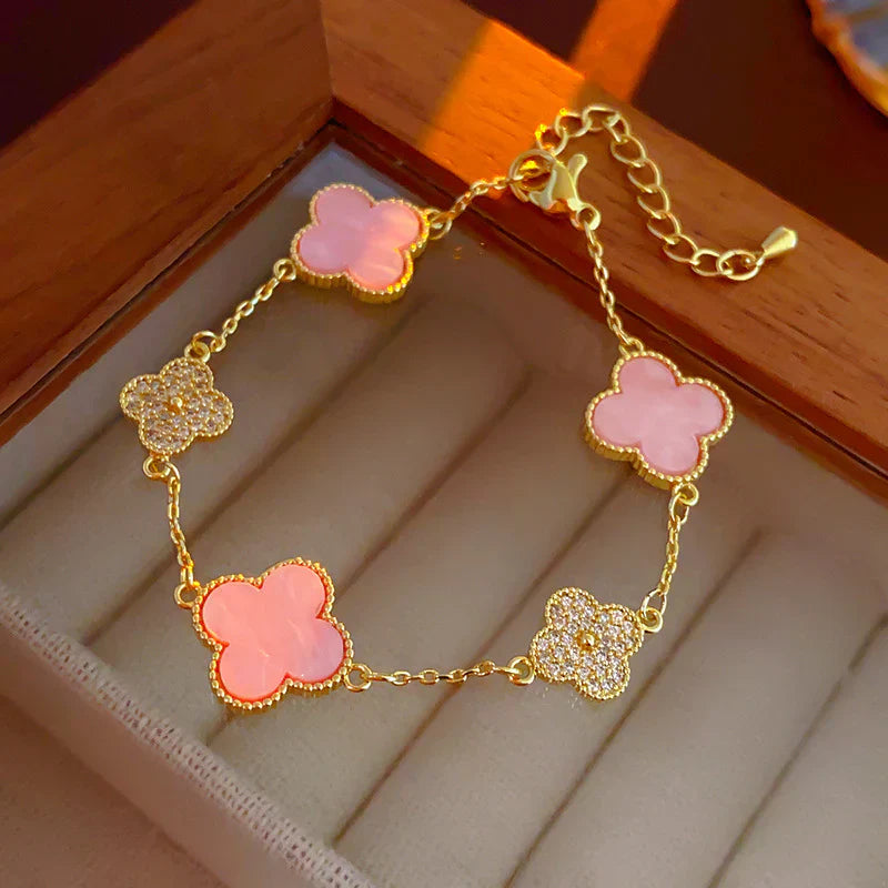 Pink Clover Diamond Bracelet