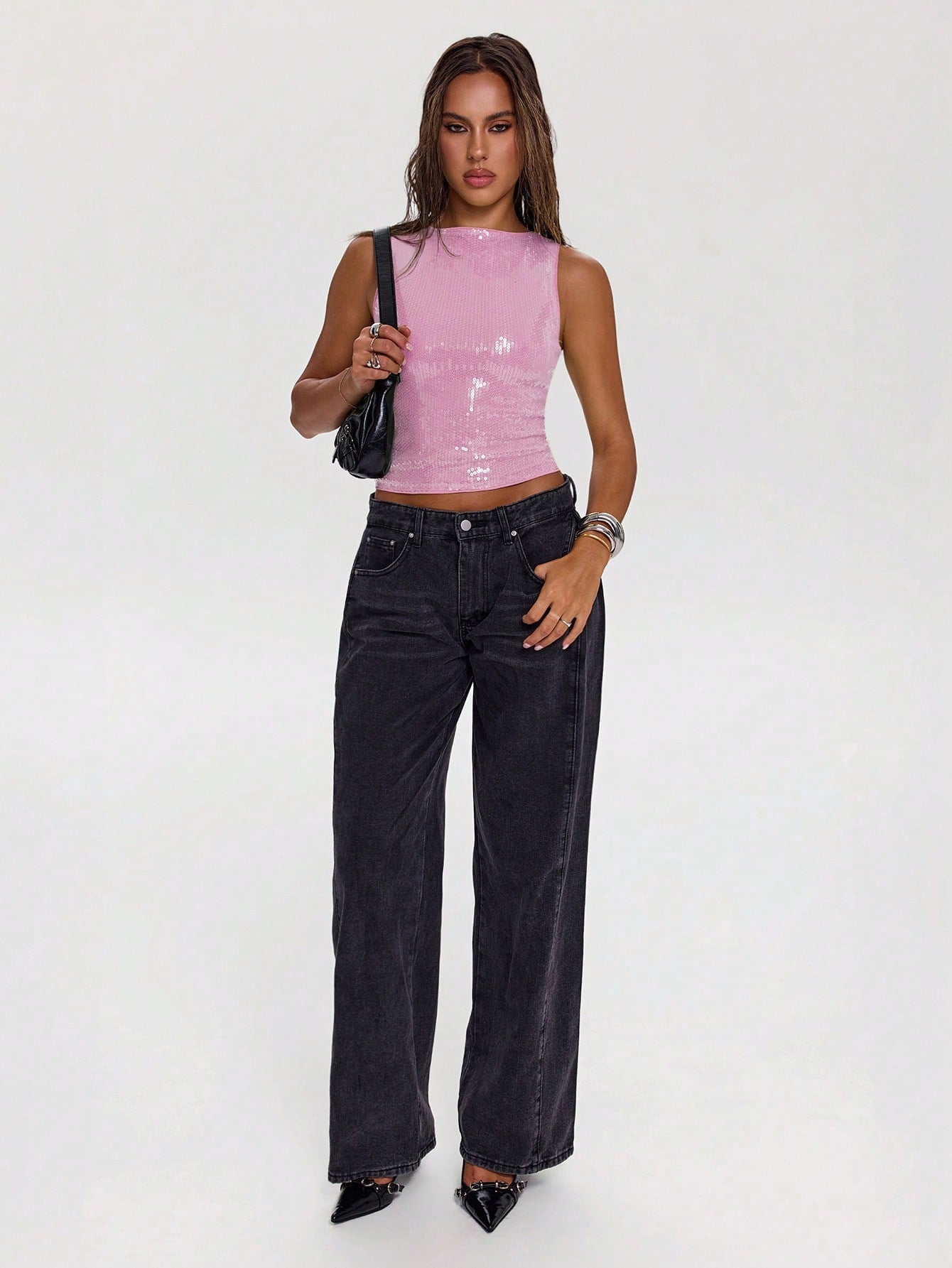 Chic Pink Sequin Top