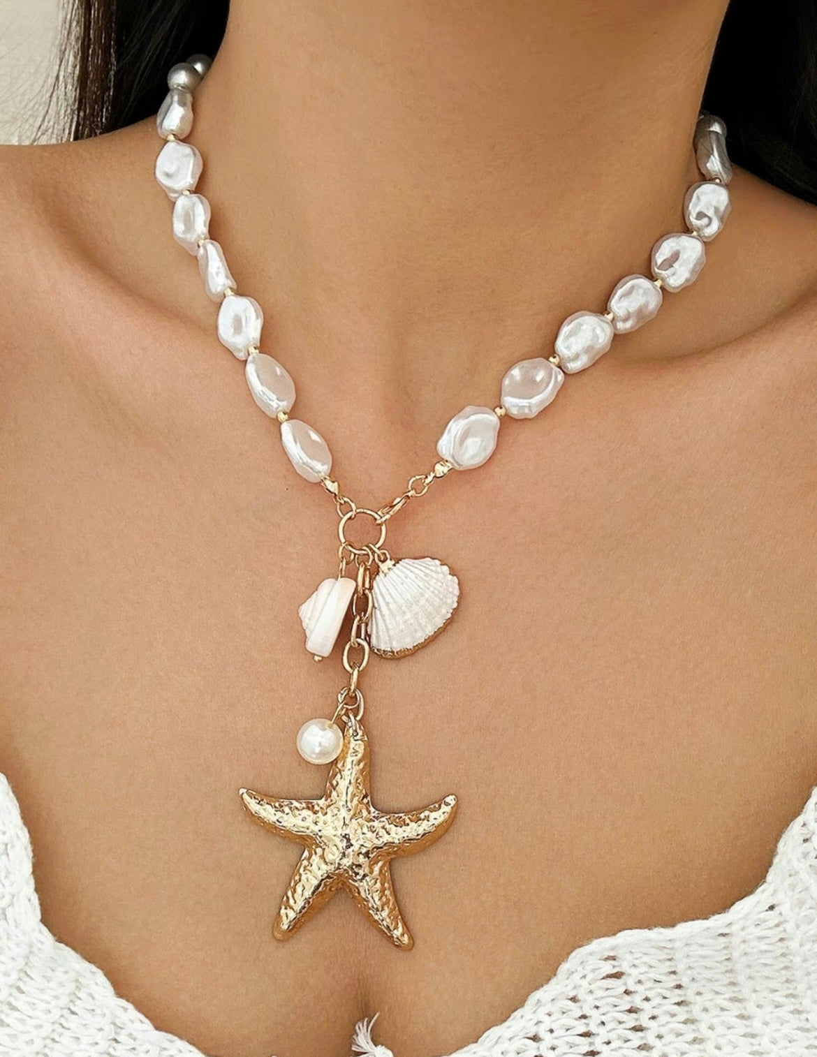 Ocean Bloom™ Starfish & Shell Necklace 🌊✨