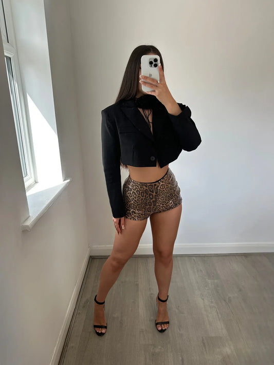 Leopard Luxe Curve Shorts